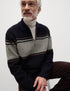 Chest Stripe Knitted Polo Shirt